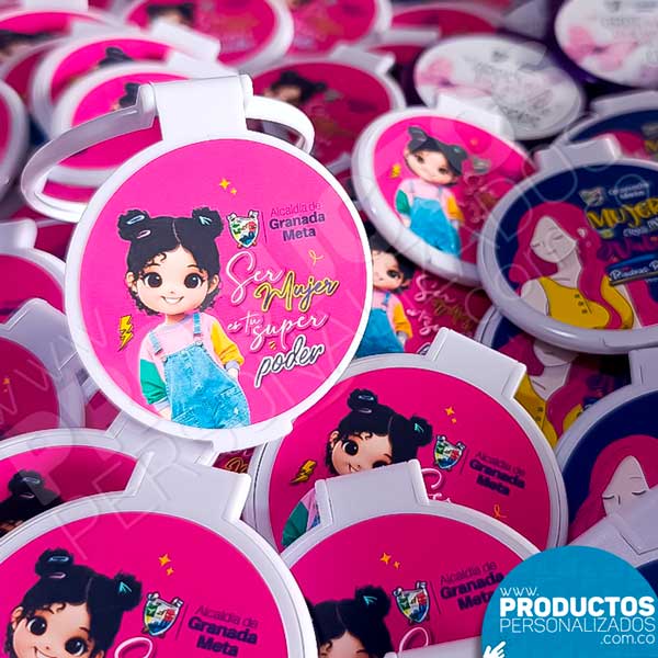 Espejos de Bolsillo con Tapa Plástica - 6 cms de diámetro - Personalizados para Mujer (Venta mínima 6 unidades) - Imagen 2