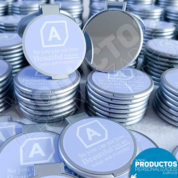 Espejos de Bolsillo con Tapa Plástica - 6 cms de diámetro - Personalizados para Mujer (Venta mínima 6 unidades) - Imagen 3