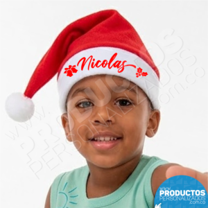 Gorro de Navidad - Personalizado para Niño (Nombre o logo)