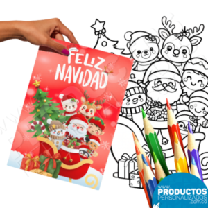 Libritos para Colorear - Feliz Navidad Trineo Papá Noel - Media Carta (Venta mínima 12 unidades) (copia)