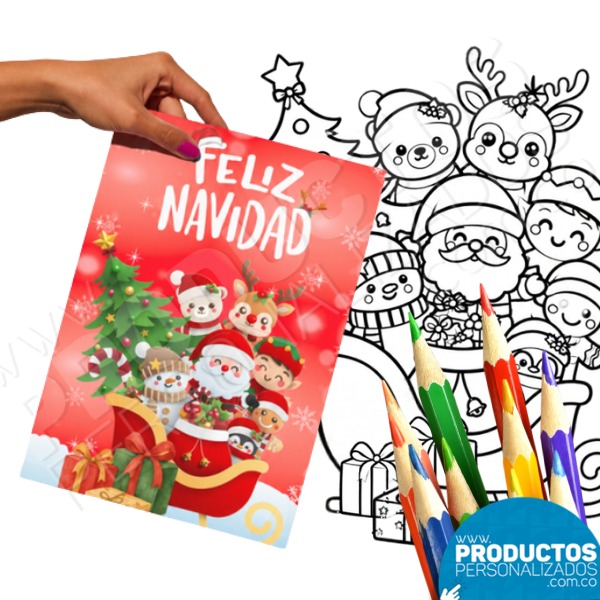 Libritos para Colorear – Feliz Navidad Trineo Papá Noel – Media Carta (Venta mínima 12 unidades) (copia)