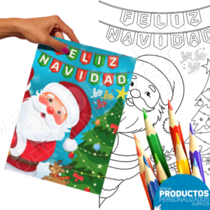 Libritos para Colorear - Feliz Navidad Papa Noel - Media Carta (Venta mínima 12 unidades) (copia)